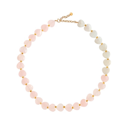 Billede af STINE A Mon Amour halskæde forgyldt sølv m. sten (40,5-45 cm)