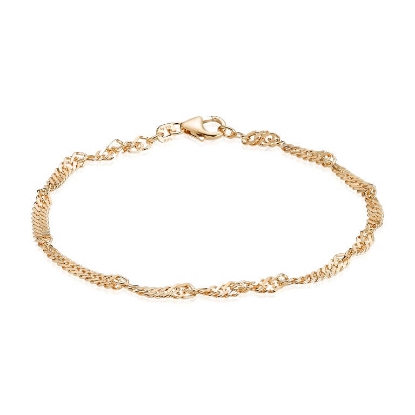 Billede af Armlænke Singapore 2,90 mm. forgyldt 925s 21 cm.