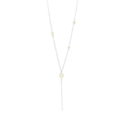 Billede af Susanne Friis Bjørner Y-halskæde sølv m. serpentine (46,5+5 cm)