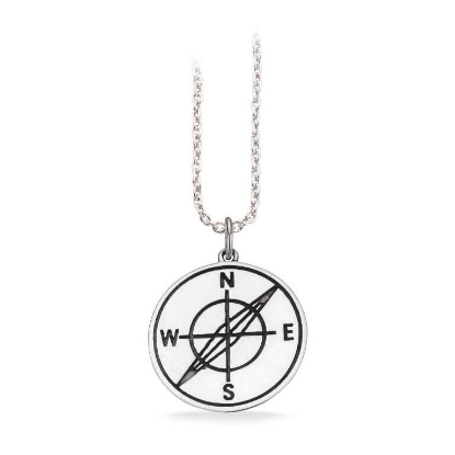 Billede af Vedhæng herre kompas sølv m/kæde
