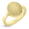 Billede af Ring, Signetring oval plade 925s forgyldt (forgyldning vil blive slidt af ved brug !)