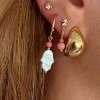 Billede af STINE A ørering Sweet Hamsa With Coral forgyldt sølv (1 stk.)