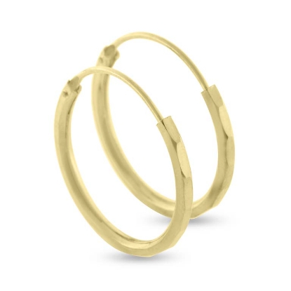 Billede af By Pind creoler med facetter i forgyldt sølv med vippelås - 20 mm