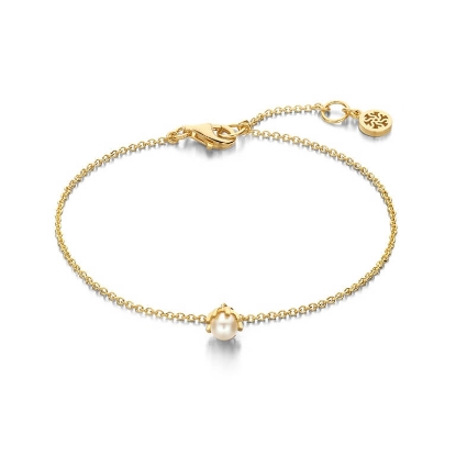 Billede af Spirit Icons Emily Pearl armbånd forgyldt sølv m. perle (17-19 cm)