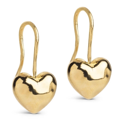 Billede af ENAMEL Copenhagen Poma Drop Heart øreringe forgyldt sølv