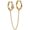 Billede af ENAMEL Copenhagen Nova Chain ørering (1 stk.) forgyldt sølv m. cz