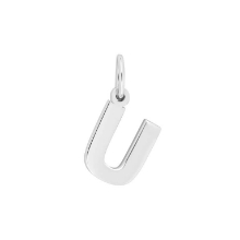 Billede af Nordahl Andersen Bogstav vedhæng - U - (9 mm) rhodineret sølv