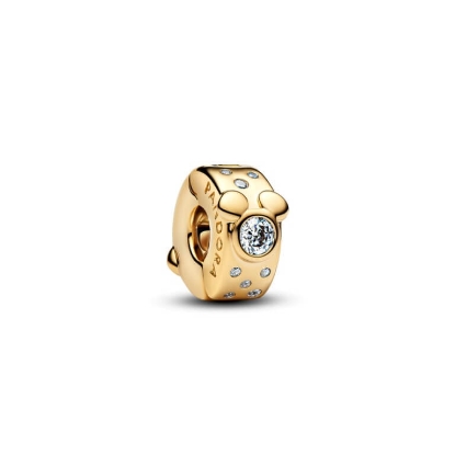 Billede af Pandora Disney Mickey & Minnie Mouse klemmeled forgyldt metalblanding m. cz