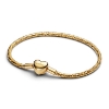 Billede af Pandora Facetteret slangekædearmbånd forgyldt metalblanding (21 cm)