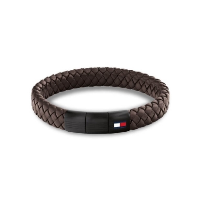 Billede af Tommy Hilfiger Round Braided armbånd brunt læder (21-22 cm)