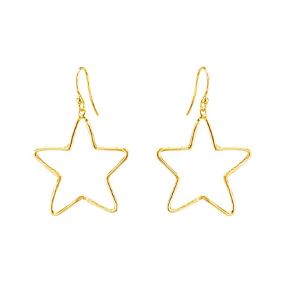 Billede af Susanne Friis Bjørner øreringe søstjerne forgyldt sølv
