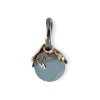 Billede af By Birdie Urban Leaf Drop Aquamarine Vedhæng sort rhodineret sølv + 14 kt. guld