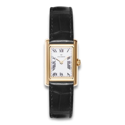 Billede af Mockberg Timeless Black Leather Gold dameur stål 19mm 3bar