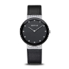Billede af Bering Classic dameur stål sort læderrem 35mm 3bar