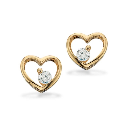 Billede af Ørepynt hjerte syn.zir. 8 kt.