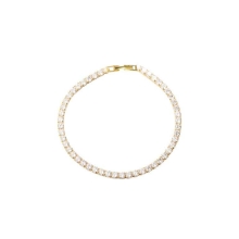 Billede af Aqua Dulce Tennis Large armbånd forgyldt sølv m. cz (17 cm)