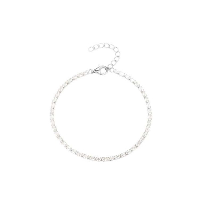 Billede af Aqua Dulce Tennis Vintage Oval armbånd sølv m. cz (17+3 cm)