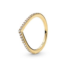 Billede af Pandora ring Funklende Wishbone m. cz forgyldt metalblanding str. 58