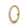 Billede af Pandora Funklen & Hjerter Ring forgyldt metalblanding str. 48