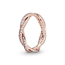 Billede af Pandora Twist of Fate ring rosaforgyldt metalblanding med zirkoniasten str. 54