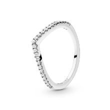Billede af Pandora ring sølv Wishbone syntetiske zirkonia str. 48