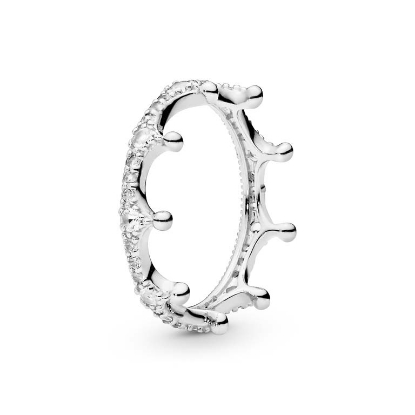 Billede af *Pandora ring sølv krone med klar cz str. 52