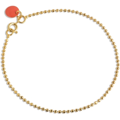 Billede af ENAMEL Copenhagen Ball Coral armbånd sølv forgyldt kuglekæde (17,5cm)
