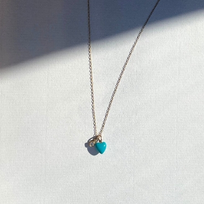 Billede af Jane Kønig Turquoise Heart vedhæng 14 karat guld