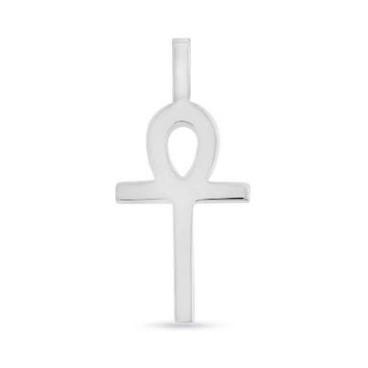 Billede af Vedhæng Kors med hank livets nøgle 14 kt. hvg. (12*20 mm.)
