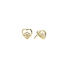 Billede af Lund Copenhagen Marguerit ørestikker hjerte forgyldt sølv 5mm hvid emalje