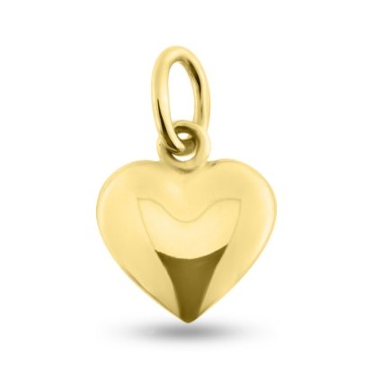 Billede af Vedhæng hjerte, massivt, ovalt øsken, 925s forgyldt