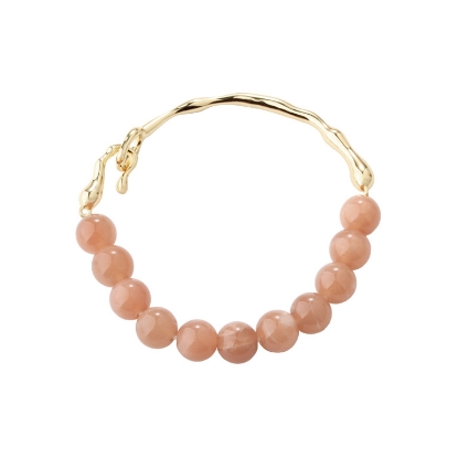 Billede af Aqua Dulce Sunella Semi Bangle armbånd forgyldt sølv m. sunstones (18cm)