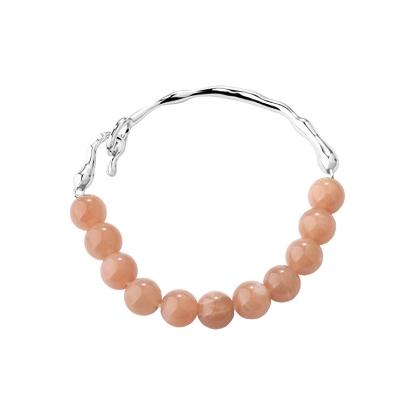 Billede af Aqua Dulce Sunella Semi Bangle armbånd sølv m. sunstones (18 cm)