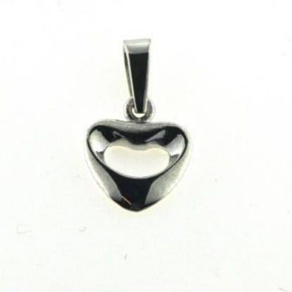 Billede af Vedhæng hjerte, hj. 9,5 mm. åbent massivt, patz øsk. 14 kt. hvg.