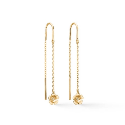 Billede af Mads Z "Fleur" øreringe 14 kt. guld m. 0,007 ct. w/si brillanter
