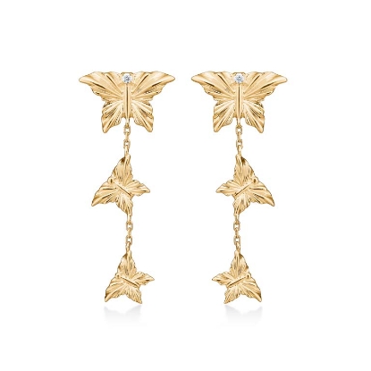 Billede af Mads Z "Monarch" øreringe 14 kt. guld m. 0,024 ct. brillanter