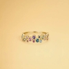Billede af Mads Z "Luxury Rainbow Petite" ring 14 kt guld m.ægte sten (str. 58)