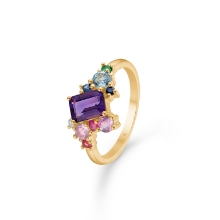 Billede af Mads Z "Four Seasons - Summer" ring 14 kt. guld m. dia. + ægte sten (str. 52)