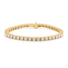 Billede af Mads Z "Tennis" armbånd 14 kt. guld m. 3,50 ct. w/si brillanter (16,5 cm)