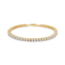 Billede af Mads Z "Tennis" armbånd 8 kt. guld m. zirkonia (16,5 cm)