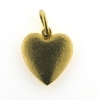 Billede af Vedhæng hjerte, massivt, ovalt øsken 925s. forgyldt overflade grov sand