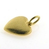 Billede af Vedhæng hjerte, massivt, ovalt øsken 925s. forgyldt overflade grov sand