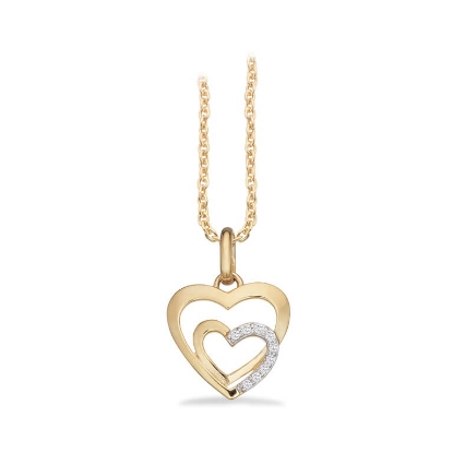 Billede af *Vedhæng hjerte cubic zir. sølv fg. m/kæde