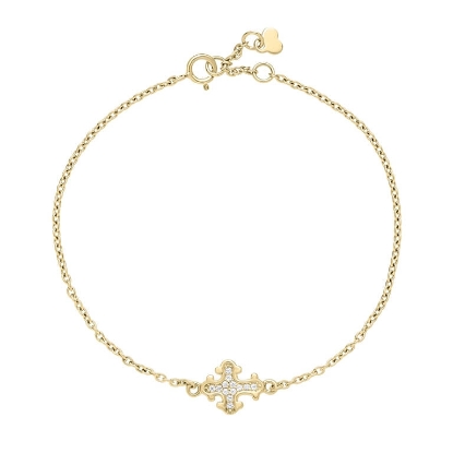 Billede af Lund Copenhagen Kors armbånd 8 kt. guld m. cz (16-18 cm)