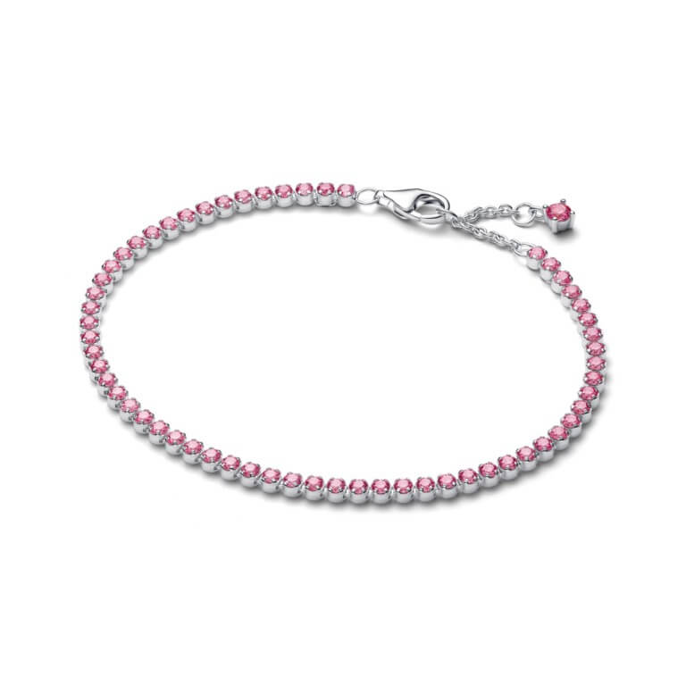 Billede af Pandora Funklende Pink Tennisarmbånd sølv m. cz (16-20 cm)