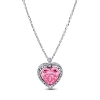 Billede af Pandora Pink Halo Hjerte halskæde sølv m. cz (45 cm)