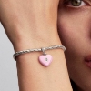 Billede af Pandora Pink Keramisk Hjertehængelås charm sølv m. cz