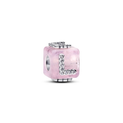 Billede af Pandora Pink Muranoglas Kærlighedsterning charm sølv m. cz