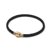 Billede af Pandora Skinnende Sort armbånd m. snor forgyldt metalblanding (19 cm)
