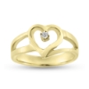 Billede af Ring åbent hjerte 8 karat guld m. 0,03 ct. w/si brillant